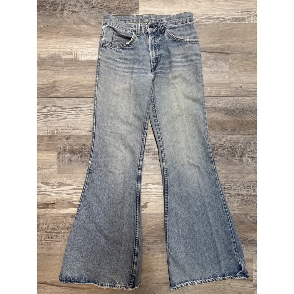 Vintage 70's Levi's Orange Tab Bell Bottom Flare Jeans 28x30  Distressed Hippie